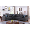 Lilola Home Cooper Dark Gray Linen 6Pc Reversible L-Shape Sectional Sofa with Cupholder 89132-4A

