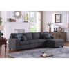 Lilola Home Cooper Dark Gray Linen 4Pc Sectional Sofa Chaise with Cupholder 89132-11
