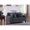 Lilola Home Cooper Dark Gray Linen Loveseat with Cupholder 89132-12
