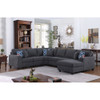 Lilola Home Cooper Stone Gray Woven Fabric 6Pc Modular Sectional Sofa Chaise with Cupholder 89133-3
