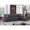 Lilola Home Cooper Stone Gray Woven Fabric 4-Seater Sofa with Ottoman and Cupholder 89133-16B
