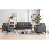 Lilola Home Callie Gray Velvet Fabric Sofa Loveseat Chair Living Room Set 89727
