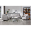 Lilola Home Callie Light Gray Velvet Fabric Sofa Loveseat Chair Living Room Set 89727LG

