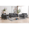 Lilola Home Damian Gray Velvet Fabric Sofa Loveseat Chair Living Room Set 89728
