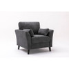 Lilola Home Damian Gray Velvet Fabric Chair 89728-C