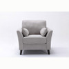 Lilola Home Damian Light Gray Velvet Fabric Sofa Loveseat Chair Living Room Set 89728LG