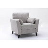 Lilola Home Damian Light Gray Velvet Fabric Chair 89728LG-C