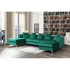 Lilola Home Ryan Green Velvet Double Chaise Sectional Sofa with Nail-Head Trim 87841GN
