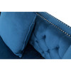 Lilola Home Ryan Deep Blue Velvet Double Chaise Sectional Sofa with Nail-Head Trim 87841BU