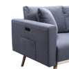 Lilola Home Easton Dark Gray Linen Fabric Sofa Loveseat Chair Living Room Set with USB Charging Ports Pockets & Pillows 81370
