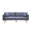 Lilola Home Easton Dark Gray Linen Fabric Sofa with USB Charging Ports Pockets & Pillows 81370-S
