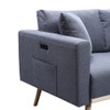 Lilola Home Easton Dark Gray Linen Fabric Sofa with USB Charging Ports Pockets & Pillows 81370-S
