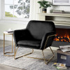 Lilola Home Keira Black Velvet Accent Chair with Metal Base 88876BK