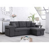 Lilola Home Dennis Dark Gray Linen Fabric Reversible Sleeper Sectional with Storage Chaise and 2 Stools 81365