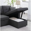 Lilola Home Dennis Dark Gray Linen Fabric Reversible Sleeper Sectional with Storage Chaise and 2 Stools 81365