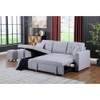 Lilola Home Dennis Light Gray Linen Fabric Reversible Sleeper Sectional with Storage Chaise and 2 Stools 81366