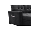 Lilola Home Kinsley Dark Gray Woven Fabric Sleeper Sectional Sofa Chaise with USB Charger and Tablet Pocket 881384