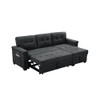 Lilola Home Kinsley Dark Gray Woven Fabric Sleeper Sectional Sofa Chaise with USB Charger and Tablet Pocket 881384