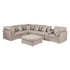 Lilola Home Lucy Beige Fabric Reversible Modular Sectional Sofa with USB Console and Ottoman 889820-6B