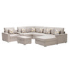 Lilola Home Nolan Beige Linen Fabric 8Pc Reversible Chaise Sectional Sofa 89420-18A