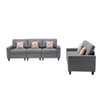 Lilola Home Nolan Gray Linen Fabric Sofa and Loveseat Living Room Set with Pillows and Interchangeable Legs 89425-10