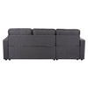 Lilola Home Paisley Dark Gray Linen Fabric Reversible Sleeper Sectional Sofa with Storage Chaise  81410DG