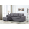Lilola Home Paisley Light Gray Linen Fabric Reversible Sleeper Sectional Sofa with Storage Chaise  81410LG