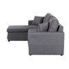 Lilola Home Paisley Light Gray Linen Fabric Reversible Sleeper Sectional Sofa with Storage Chaise  81410LG