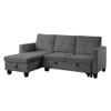 Lilola Home Nova Dark Gray Velvet Reversible Sleeper Sectional Sofa with Storage Chaise 89332DG