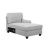 Lilola Home Leo Light Gray Linen 7Pc Modular L-Shape Sectional Sofa Chaise and Ottoman 89121-1