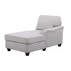 Lilola Home Leo Light Gray Linen Double Chaise 7Pc Modular Sectional Sofa 89121-2