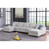 Lilola Home Leo Light Gray Linen Double Chaise 5Pc Modular Sectional Sofa 89121-3