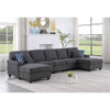 Lilola Home Leo Dark Gray Woven Double Chaise 5Pc Modular Sectional Sofa 89125-3