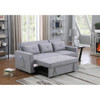 Lilola Home Zoey Light Gray Linen Convertible Sleeper Sofa with Side Pocket 81350LG