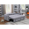 Lilola Home Zoey Light Gray Linen Convertible Sleeper Sofa with Side Pocket 81350LG