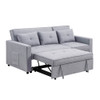 Lilola Home Zoey Light Gray Linen Convertible Sleeper Sofa with Side Pocket 81350LG