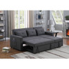 Lilola Home Zoey Dark Gray Linen Convertible Sleeper Sofa with Side Pocket 81350