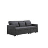 Lilola Home Zoey Dark Gray Linen Convertible Sleeper Sofa with Side Pocket 81350