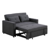 Lilola Home Zoey Dark Gray Linen Convertible Sleeper Loveseat with Side Pocket 81351