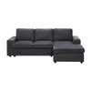 Lilola Home Aurelle Sofa with Reversible Chaise in Dark Gray Linen 881801-1