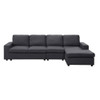 Lilola Home Bailey Sofa with Reversible Chaise in Dark Gray Linen 881801-2