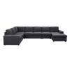 Lilola Home Hayden Modular Sectional Sofa with Reversible Chaise in Dark Gray Linen 881801-5
