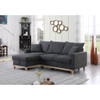 Lilola Home Colton Dark Gray Woven Reversible Sleeper Sectional Sofa with Storage Chaise 81344