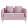 Lilola Home Bayberry Pink Velvet Loveseat with 2 Pillows 89634PK-L