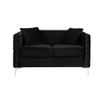 Lilola Home Bayberry Black Velvet Sofa Loveseat Chair Living Room Set 89634