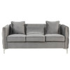 Lilola Home Bayberry Gray Velvet Sofa Loveseat Chair Living Room Set 89635