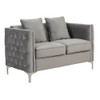 Lilola Home Bayberry Gray Velvet Sofa Loveseat Chair Living Room Set 89635
