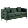 Lilola Home Bayberry Green Velvet Sofa Loveseat Chair Living Room Set 89634GN