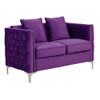 Lilola Home Bayberry Purple Velvet Sofa Loveseat Chair Living Room Set 89634PE
