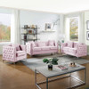 Lilola Home Bayberry Pink Velvet Sofa Loveseat Chair Living Room Set 89634PK